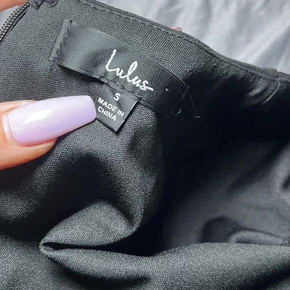 Lulus Made With Love Size 4 Little Black Dress Short Sleeve Knee Length Wrap - Picture 4 of 11